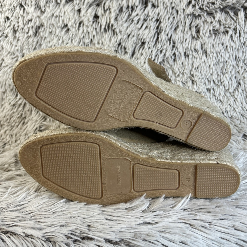 Anthropologie Maypol Womens 9.5 41‎ Espadrille Wedge Sandals Strappy Tan Suede - Picture 9 of 13